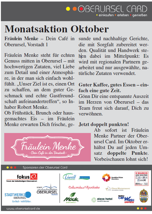 Monatsaktion Fräulein Menke